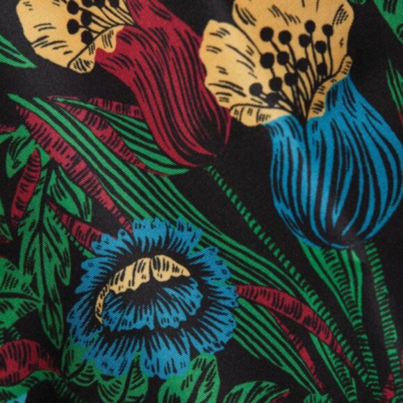 L Double J | Size M | Boom Green Floral Floor Length Gown w/ Pockets | ($1,150) - Picture 5 of 11